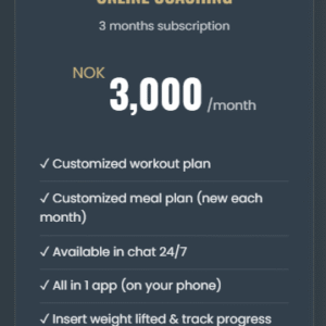 Online Coaching 3 months subscription