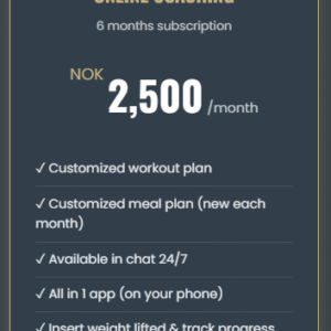 Online Coaching 6 months subscription