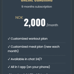 Online Coaching 9 months subscription