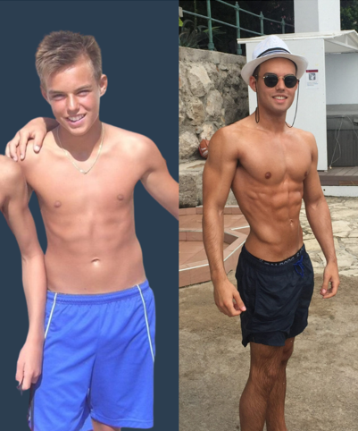 Før og Etter 1 Års KroppsRekomposisjon med Online Coaching av Admir Peskovic – Klient, Mann 18 År